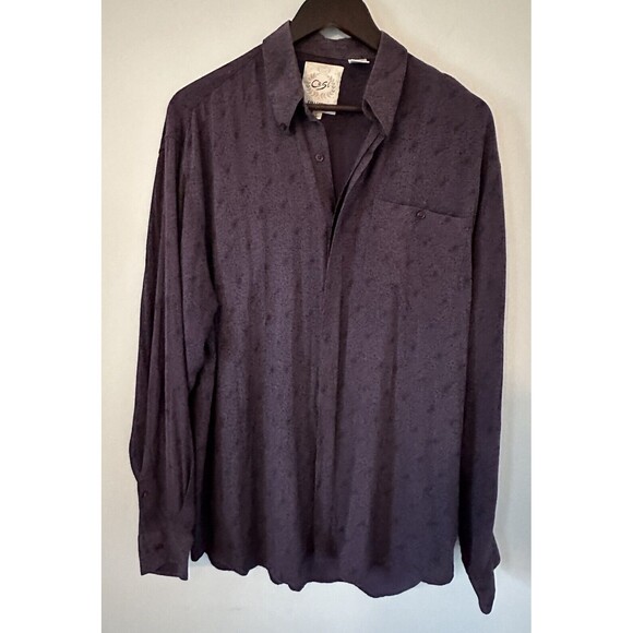 Cosi Collection Men’s Long Sleeve Purple & Black Button Down Shirt Size Large - Picture 1 of 7
